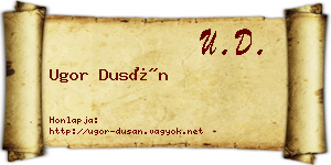 Ugor Dusán névjegykártya